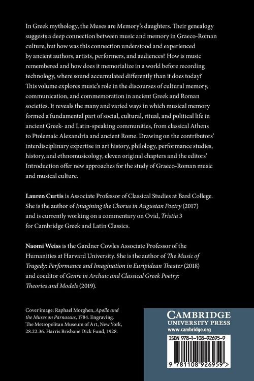 Produktbild: Music and Memory in the Ancient Greek and Roman Worlds