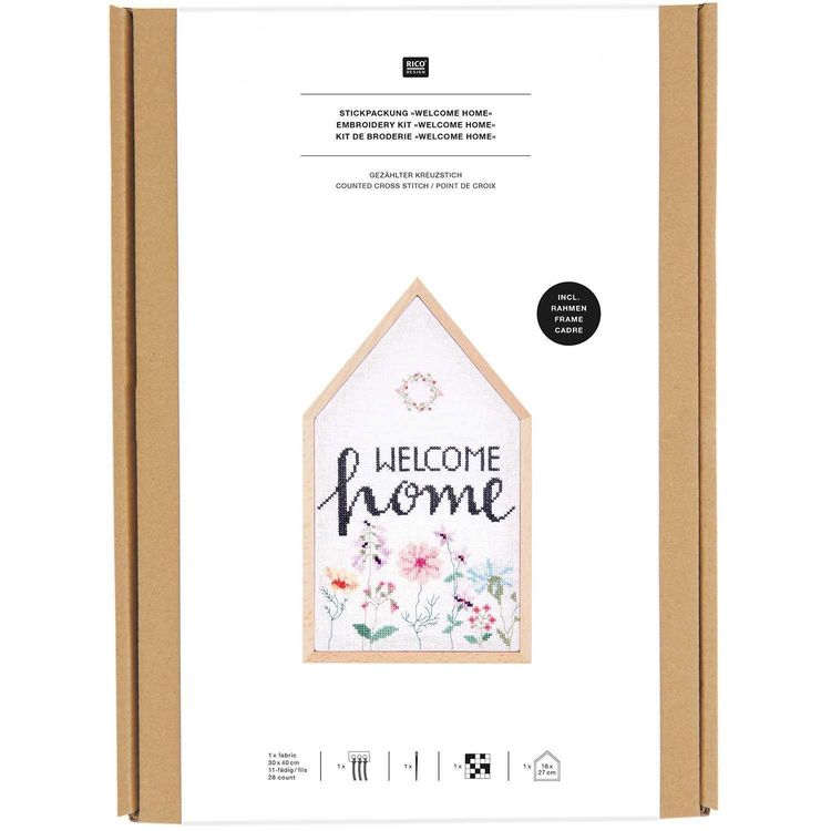 Produktbild: Stickpackung Gez&auml;hlter Kreuzstich, Welcome Home, gro&szlig;, inkl.