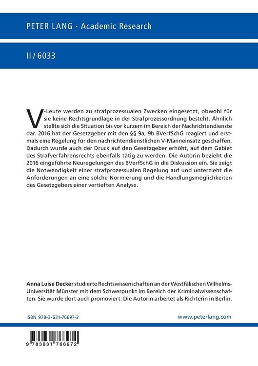 Produktbild: Der V-Manneinsatz durch Polizei und Verfassungsschutz