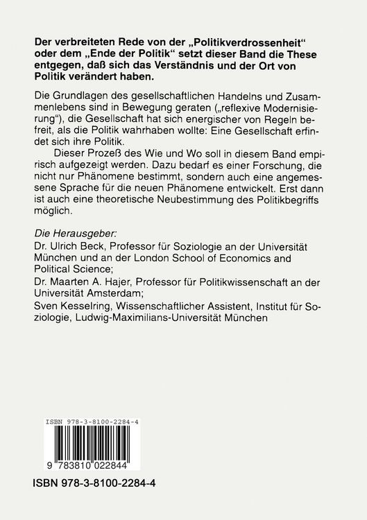 Produktbild: Der unscharfe Ort der Politik