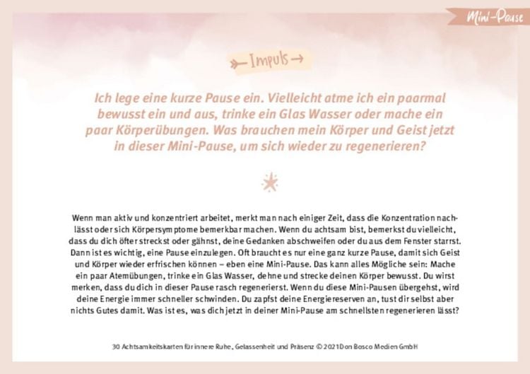 Produktbild: 30 Achtsamkeitskarten f&uuml;r innere Ruhe, Gelassenheit und Pr&auml;senz