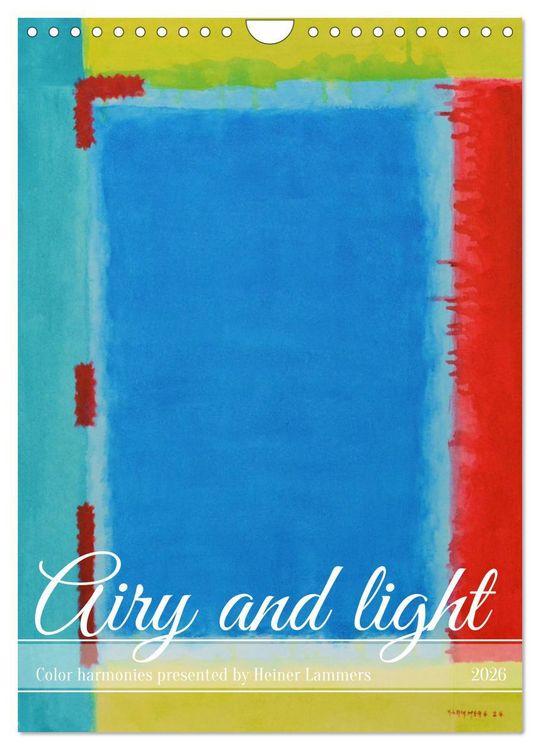 Produktbild: Airy and light color harmonies (Wall Calendar 2026 DIN A4 portrait), CALVENDO 12 Month Wall Calendar