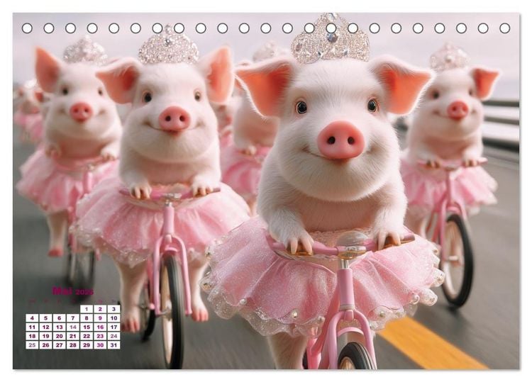 Produktbild: Vom Gl&uuml;ck, ein Schweinchen zu sein (Tischkalender 2026 DIN A5 quer), CALVENDO Monatskalender
