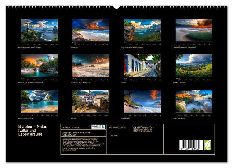 Produktbild: Brasilien - Natur, Kultur und Lebensfreude (hochwertiger Premium Wandkalender 2026 DIN A2 quer), Kunstdruck in Hochglanz