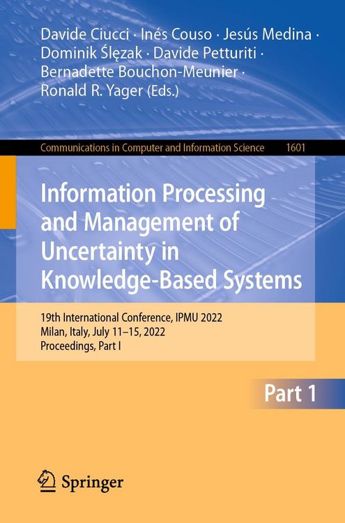 Produktbild: Information Processing and Management of Uncertainty in Knowledge-Based Systems