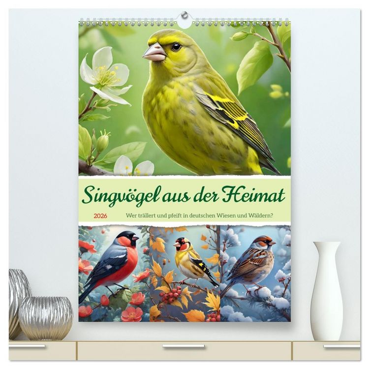 Produktbild: Singv&ouml;gel aus der Heimat (hochwertiger Premium Wandkalender 2026 DIN A2 hoch), Kunstdruck in Hochglanz