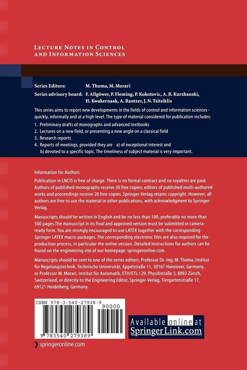 Produktbild: Control and Observer Design for Nonlinear Finite and Infinite Dimensional Systems