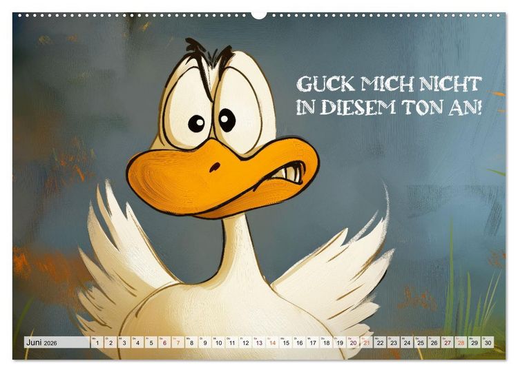 Produktbild: Gans coole Spr&uuml;che (hochwertiger Premium Wandkalender 2026 DIN A2 quer), Kunstdruck in Hochglanz