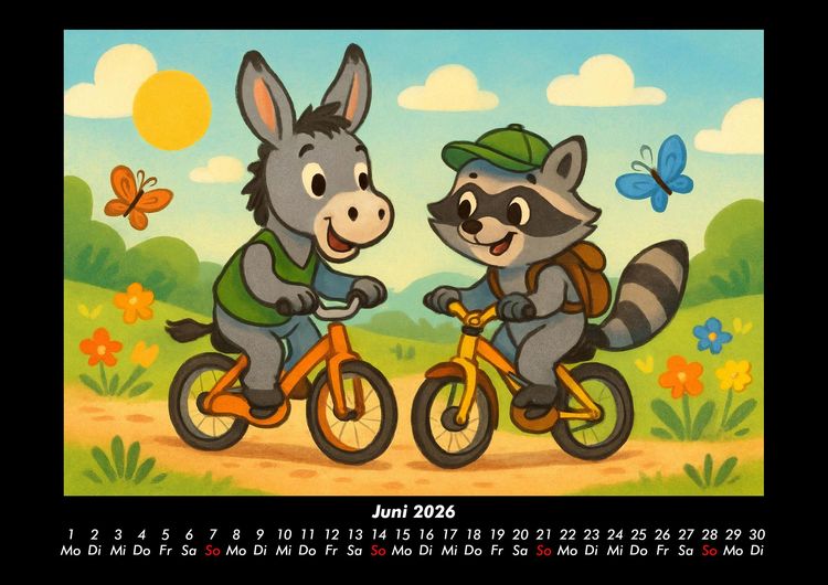 Produktbild: Huf & Rocco Abenteuer durchs Jahr 2026 Fotokalender DIN A3