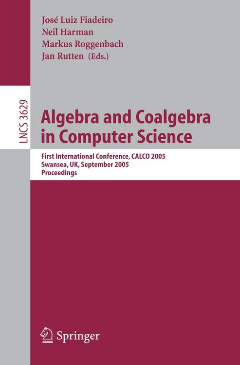 Produktbild: Algebra and Coalgebra in Computer Science