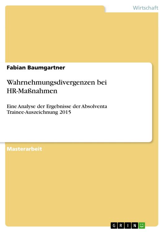Produktbild: Wahrnehmungsdivergenzen bei HR-Ma&szlig;nahmen