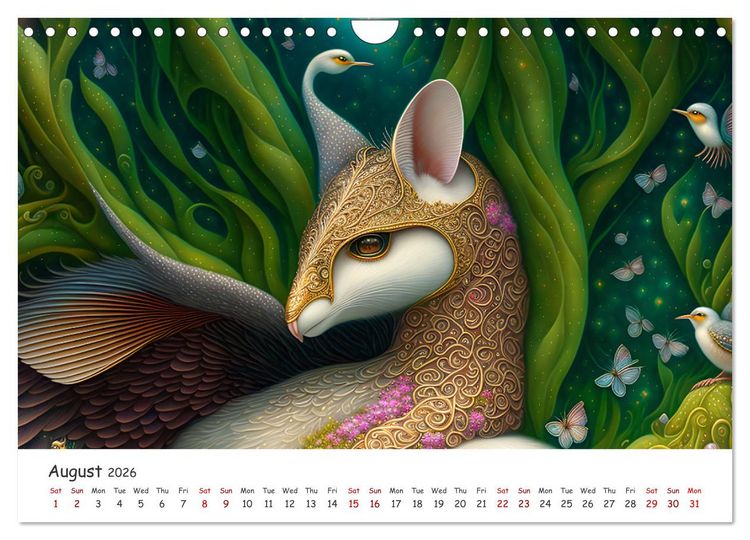 Produktbild: Fabulous creatures - In the land of mythical creatures (Wall Calendar 2026 DIN A4 landscape), CALVENDO 12 Month Wall Calendar