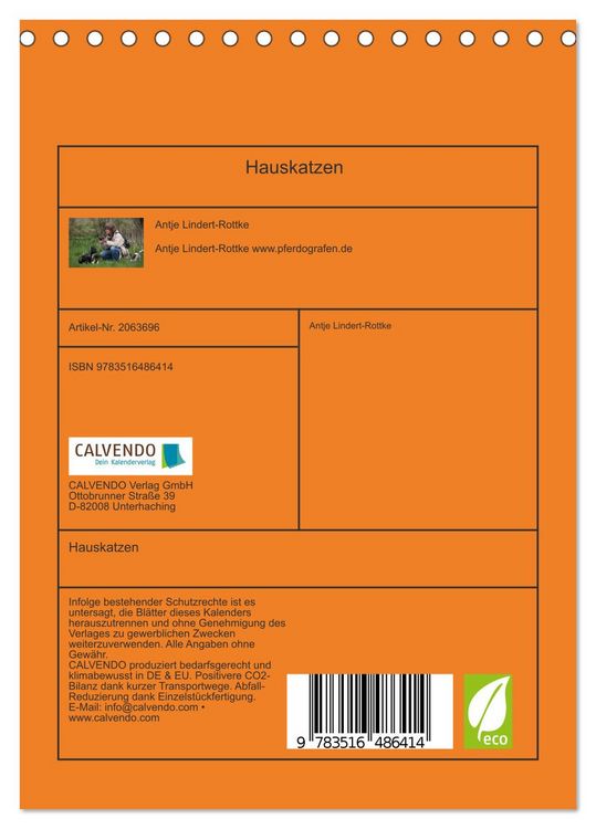 Produktbild: Hauskatzen (Tischkalender 2026 DIN A5 hoch), CALVENDO Monatskalender