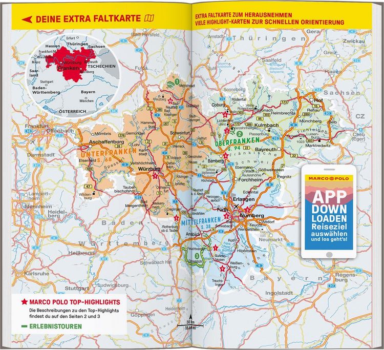 Produktbild: MARCO POLO Reisef&uuml;hrer Franken, N&uuml;rnberg, W&uuml;rzburg, Bamberg