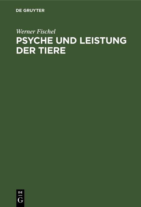 Produktbild: Psyche und Leistung der Tiere