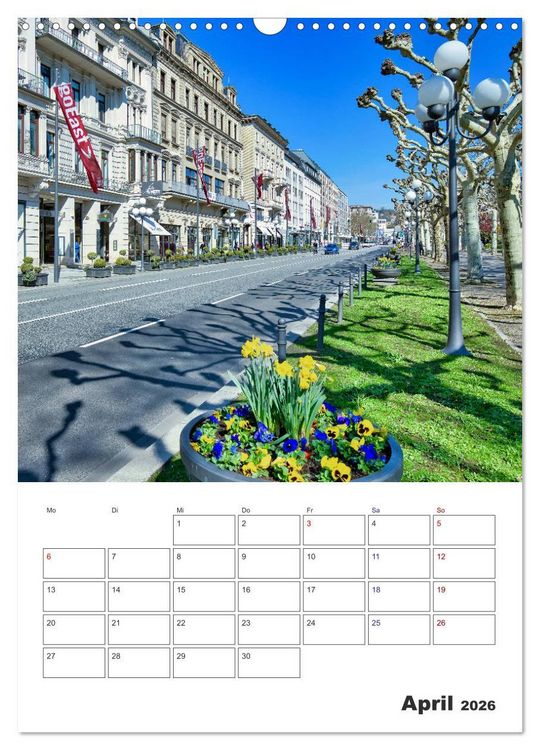 Produktbild: Wiesbaden Terminplaner (Wandkalender 2026 DIN A3 hoch), CALVENDO Monatskalender