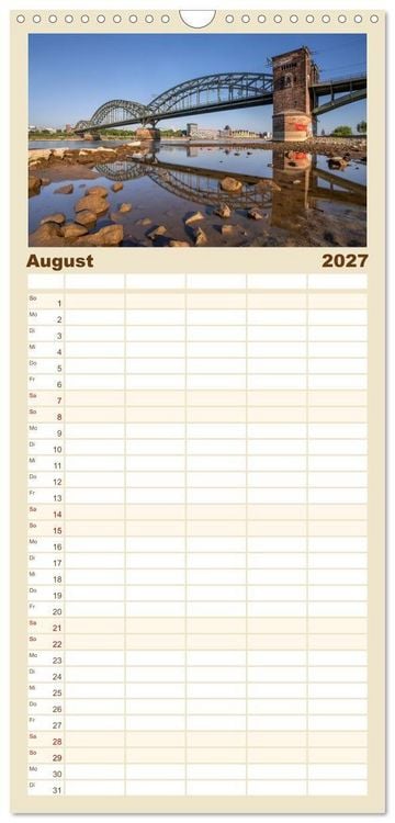 Produktbild: Familienplaner 2027 - Urbane Impressionen: Domstadt K&ouml;ln - Lebensgef&uuml;hl am Rhein mit 5 Spalten (Wandkalender, 21 x 45 cm) CALVENDO