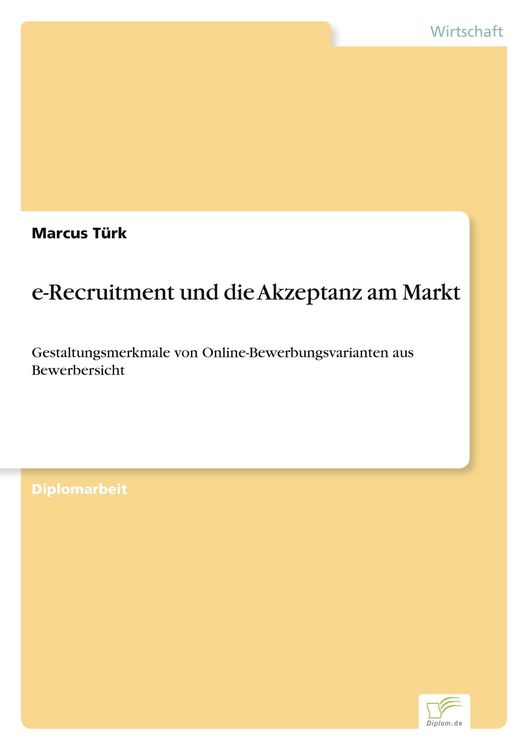 Produktbild: e-Recruitment und die Akzeptanz am Markt