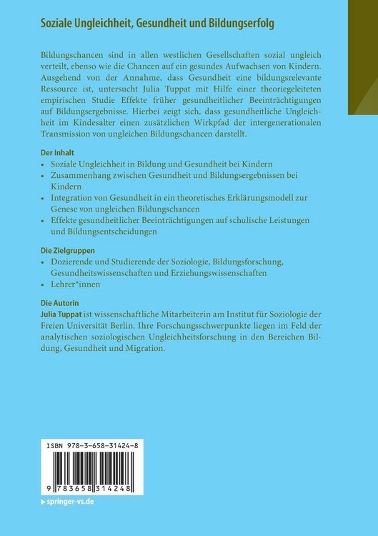 Produktbild: Soziale Ungleichheit, Gesundheit und Bildungserfolg