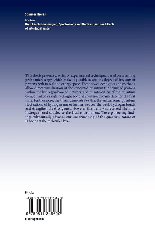 Produktbild: High Resolution Imaging, Spectroscopy and Nuclear Quantum Effects of Interfacial Water