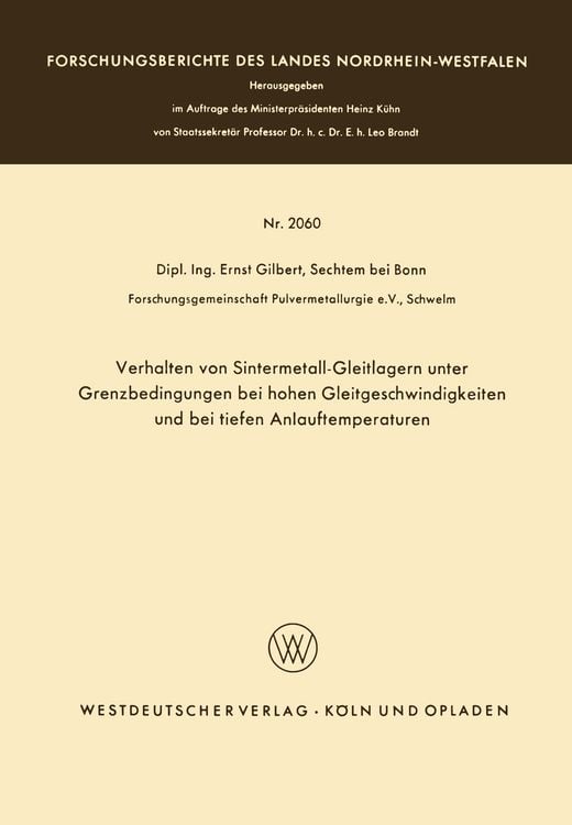 Produktbild: Verhalten von Sintermetall-Gleitlagern unter Grenzbedingungen bei hohen Gleitgeschwindigkeiten und bei tiefen Anlauftemperaturen