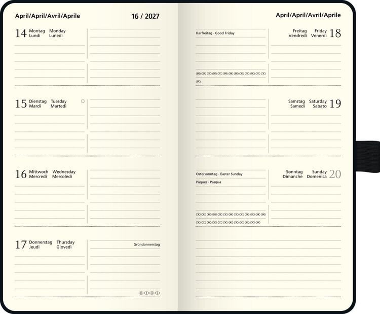 Produktbild: BRUNNEN 1075666907 Taschenkalender Kompagnon Mod. 756 66 2027 A6, Kunststoff, schwarz
