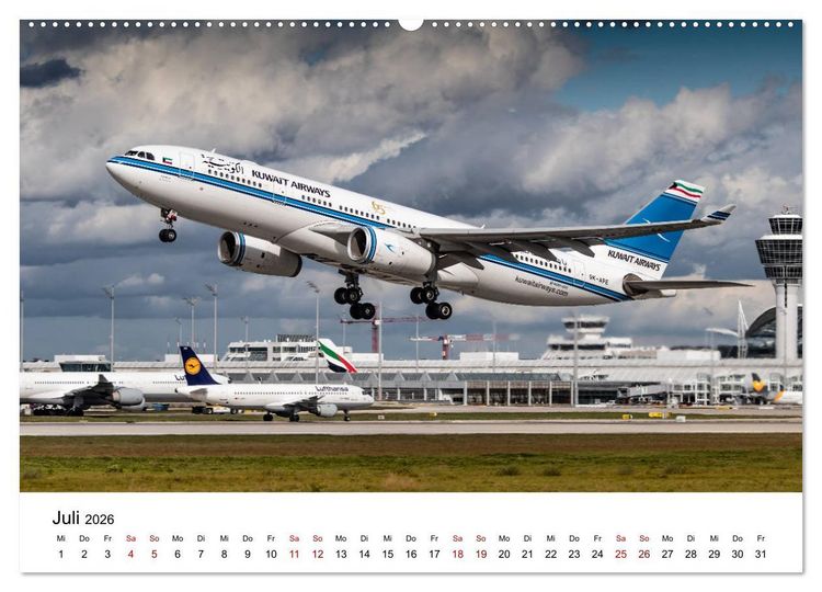 Produktbild: Planespotting am Flughafen M&uuml;nchen (Wandkalender 2026 DIN A2 quer), CALVENDO Monatskalender
