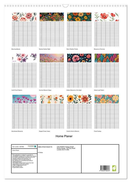 Produktbild: Home Planer (Wall Calendar 2026 DIN A2 portrait), CALVENDO 12 Month Wall Calendar