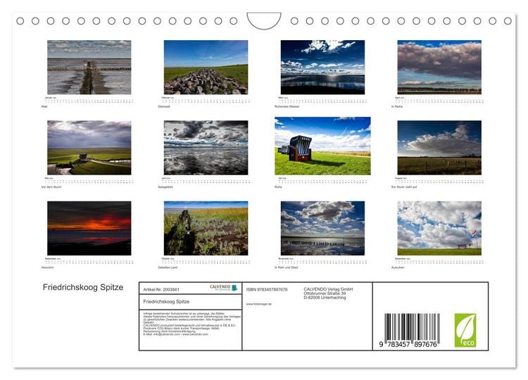 Produktbild: Friedrichskoog Spitze (Wandkalender 2026 DIN A4 quer), CALVENDO Monatskalender