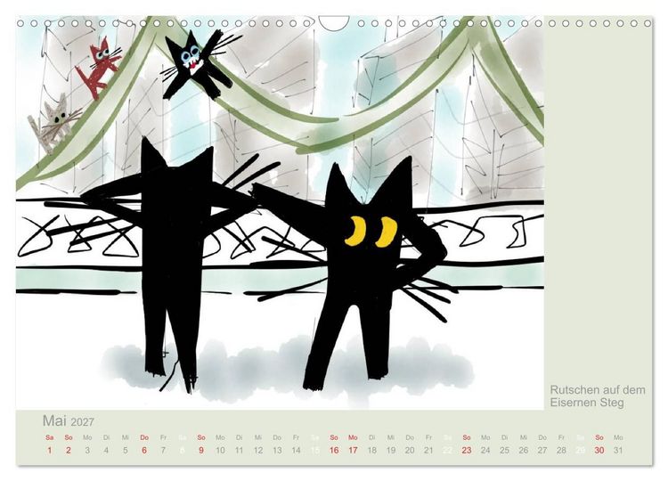 Produktbild: Frau Kami Katze entdeckt Frankfurt am Main (Wandkalender 2027 DIN A3 quer), CALVENDO Monatskalender