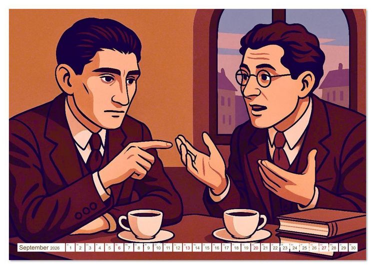 Produktbild: Franz Kafka (Tischkalender 2026 DIN A5 quer), CALVENDO Monatskalender