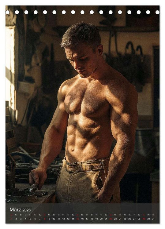 Produktbild: SEXY M&Auml;NNER - Muskeln im M&auml;nnerkalender (Tischkalender 2026 DIN A5 hoch), CALVENDO Monatskalender