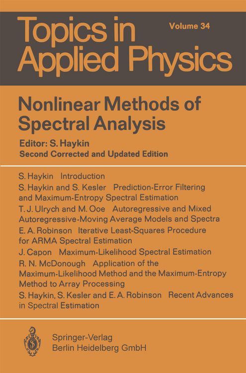 Produktbild: Nonlinear Methods of Spectral Analysis