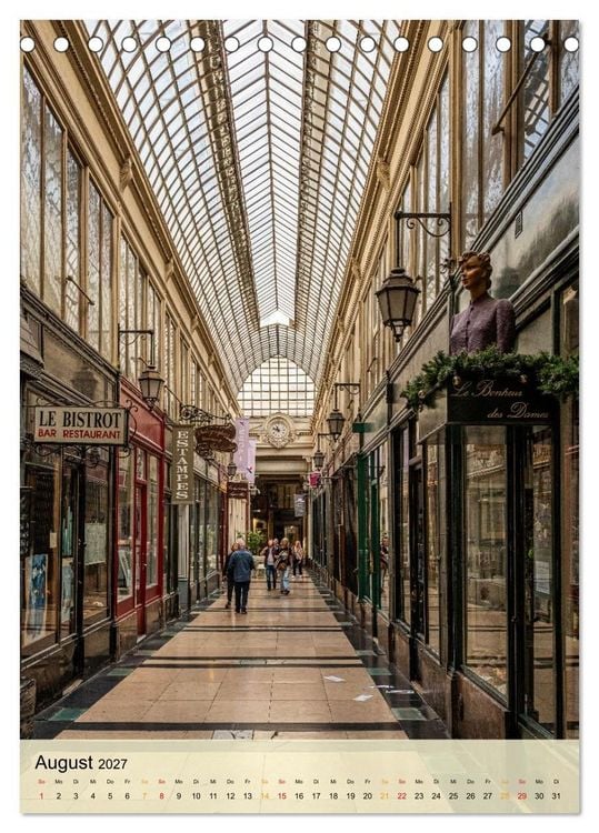 Produktbild: Pariser Passagen &ndash; Architektur und Atmosph&auml;re (Tischkalender 2027 DIN A5 hoch), CALVENDO Monatskalender