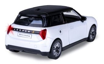 Produktbild: BMW Mini Cooper Diecast 1:28 wei&szlig; inkl. Knopfzellen