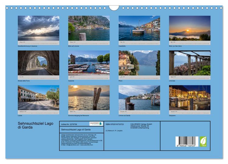 Produktbild: Sehnsuchtsziel Lago di Garda (Wandkalender 2026 DIN A3 quer), CALVENDO Monatskalender