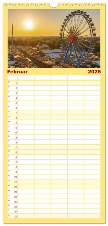 Produktbild: Familienplaner 2026 - Riesenr&auml;der und Kirmes mit 5 Spalten (Wandkalender, 21 x 45 cm) CALVENDO