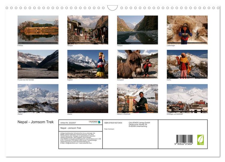 Produktbild: Nepal - Jomsom Trek (Wandkalender 2026 DIN A3 quer), CALVENDO Monatskalender