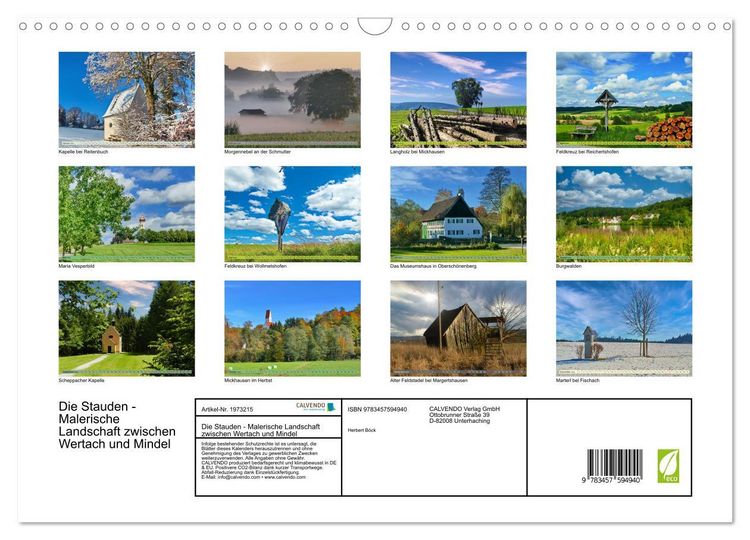Produktbild: Die Stauden - Malerische Landschaft zwischen Wertach und Mindel (Wandkalender 2026 DIN A3 quer), CALVENDO Monatskalender