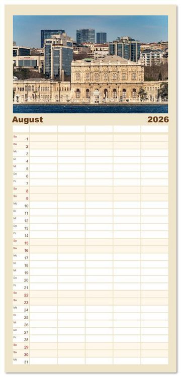Produktbild: Familienplaner 2026 - T&uuml;rkei - Istanbul mit 5 Spalten (Wandkalender, 21 x 45 cm) CALVENDO