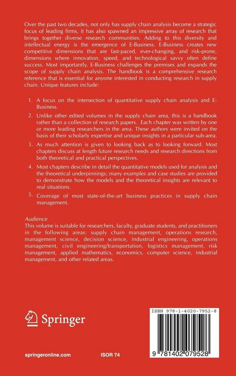Produktbild: Handbook of Quantitative Supply Chain Analysis