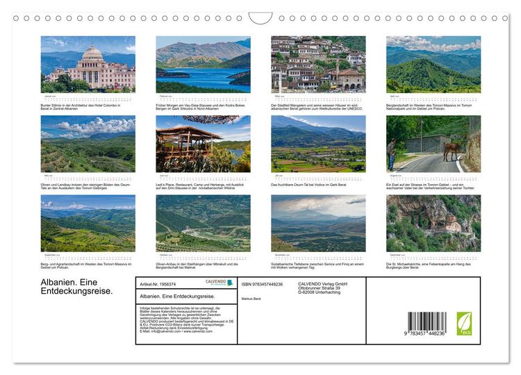 Produktbild: Albanien. Eine Entdeckungsreise. (Wandkalender 2026 DIN A3 quer), CALVENDO Monatskalender