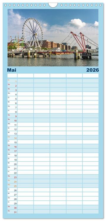 Produktbild: Familienplaner 2026 - Schleswig Holstein - Landeshauptstadt Kiel mit 5 Spalten (Wandkalender, 21 x 45 cm) CALVENDO