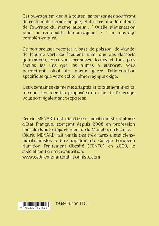 Produktbild: Mes recettes faciles pour la rectocolite h&eacute;morragique.