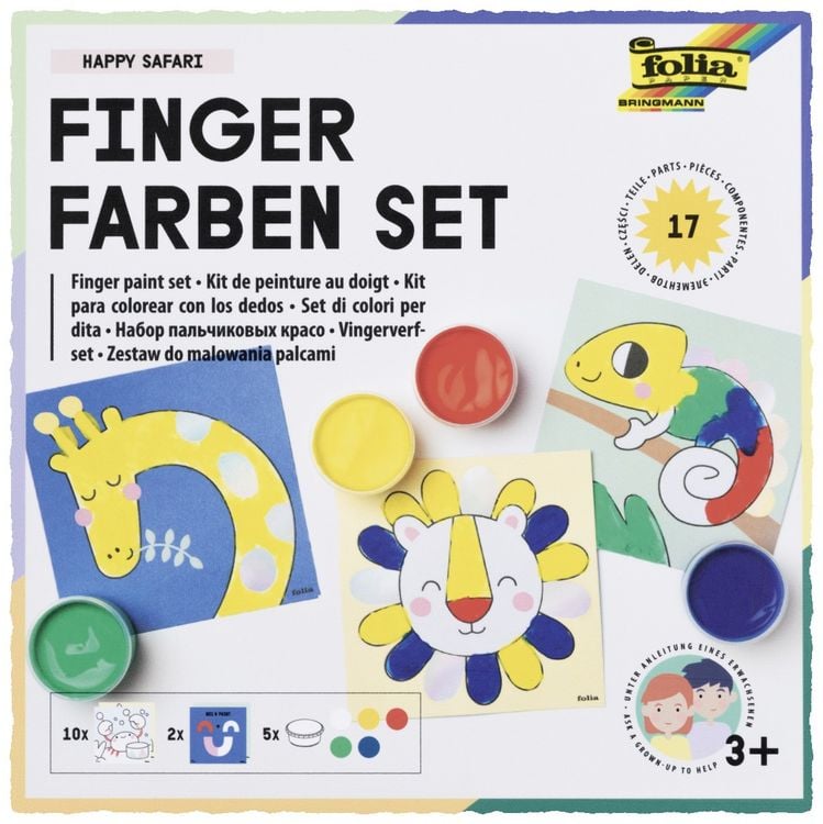 Produktbild: FOLIA Bastelartikel Fingerfarben Set HAPPY SAFARI