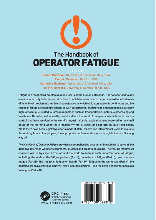 Produktbild: The Handbook of Operator Fatigue