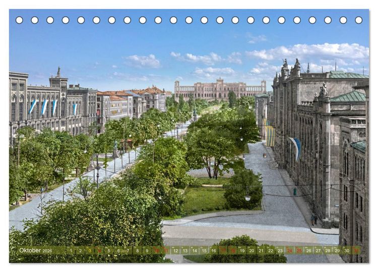 Produktbild: M&uuml;nchen zur Kaiserzeit in Farbe (Tischkalender 2026 DIN A5 quer), CALVENDO Monatskalender