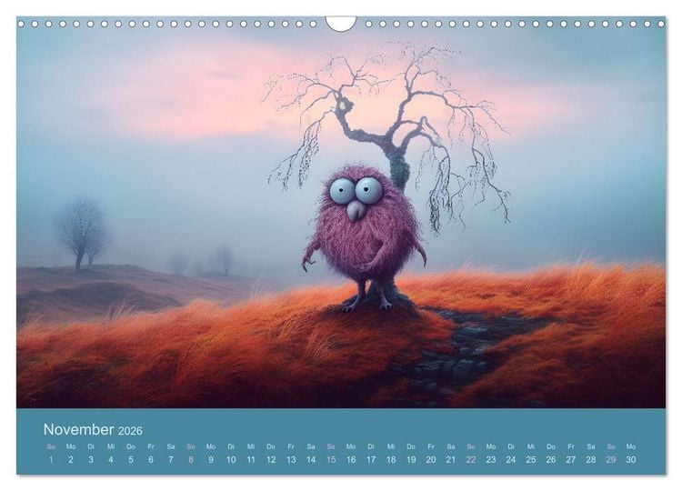 Produktbild: Monsterm&auml;&szlig;ig durchs Jahr (Wandkalender 2026 DIN A3 quer), CALVENDO Monatskalender