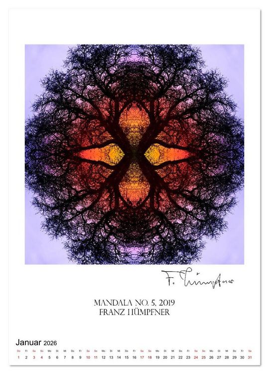 Produktbild: Mandala Artworks - Kunstkalender von Franz Huempfner (Wandkalender 2026 DIN A4 hoch), CALVENDO Monatskalender