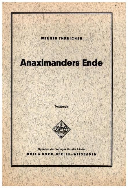 Produktbild: Anaximanders Ende